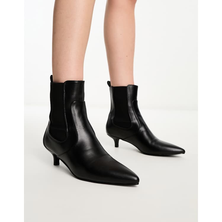 Black kitten heel ankle cheap boots uk