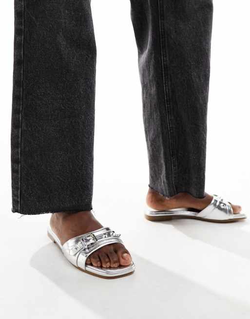 RAID - Celini - Platte sandalen in metallic zilver