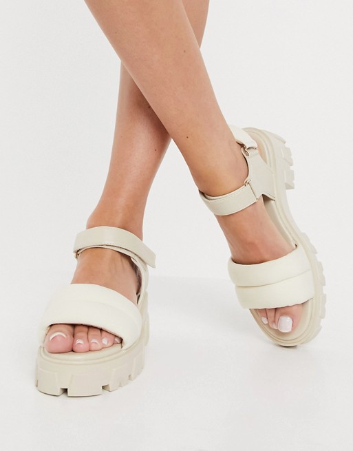 RAID chunky heeled sandals in stone drench