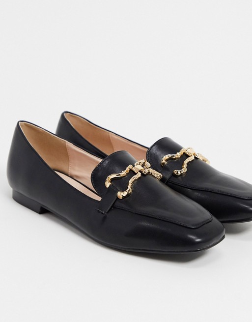 RAID Clareta loafers with gold trim in black