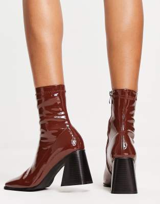 chocolate patent leather boots