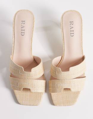 Raid Clydie Kitten Heel Mule Sandals In Multi
