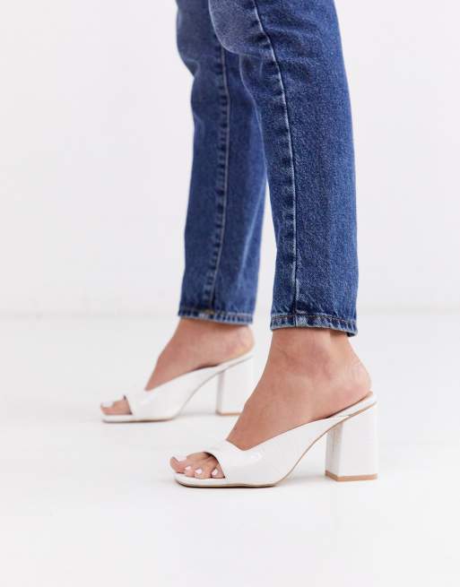 raid white flat mules