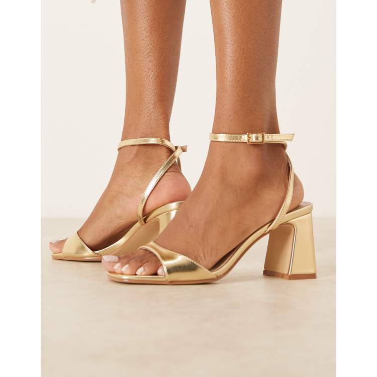 RAID Cora block heeled sandals in gold | ASOS