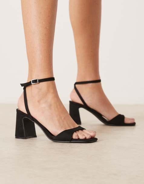 RAID - Cora Wide Fit - Sandalen van imitatiesuède met brede pasvorm en blokhak in zwart - view 1