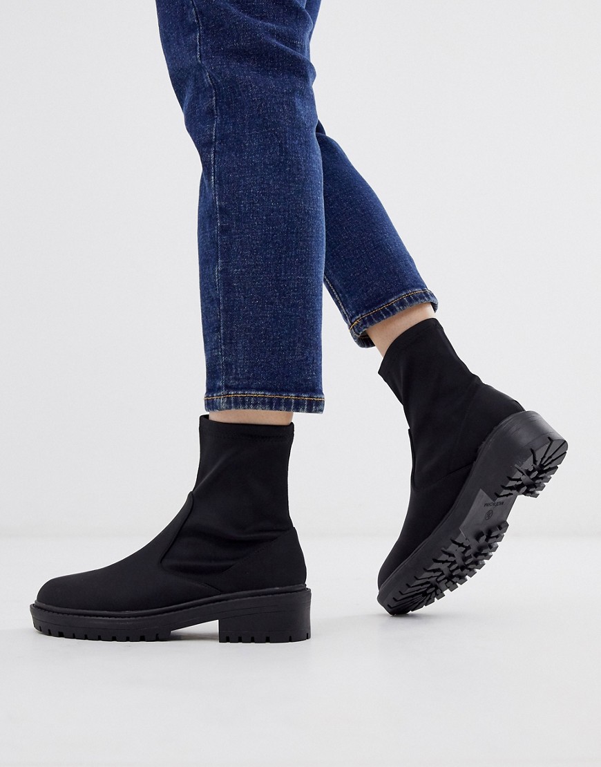 RAID - Cora - Zwarte sock boots met dikke zool