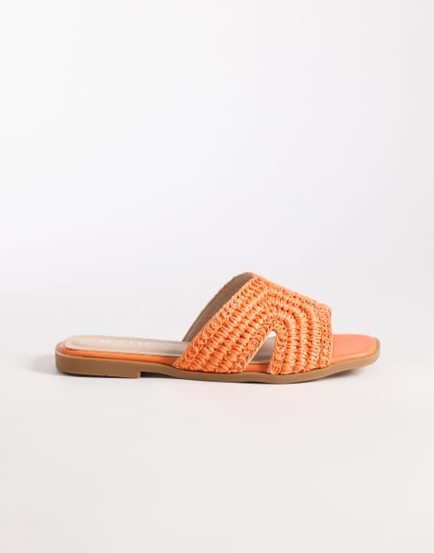 RAID - Coraline - Platte slipper sandalen van raffia in oranje - view 1