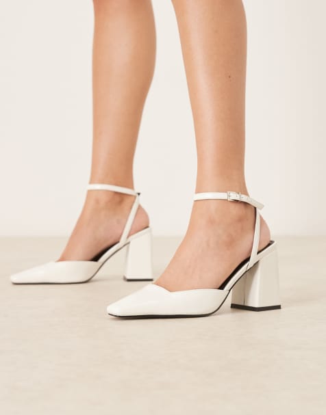 RAID - Cordeliya - Chaussures en PU à talon carré et bride arrière - Blanc - view 1
