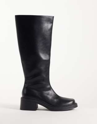 Raid Coretta Square Toe Knee Boots In Black