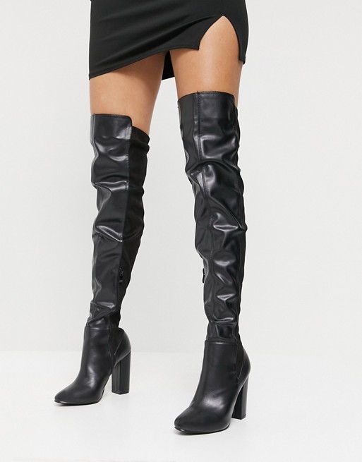 RAID Courage over the knee boots in black