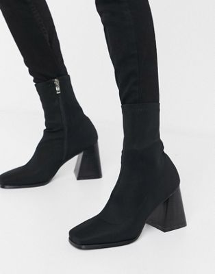 RAID Cozetta square toe sock boots in black | ASOS