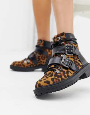 chunky leopard print boots