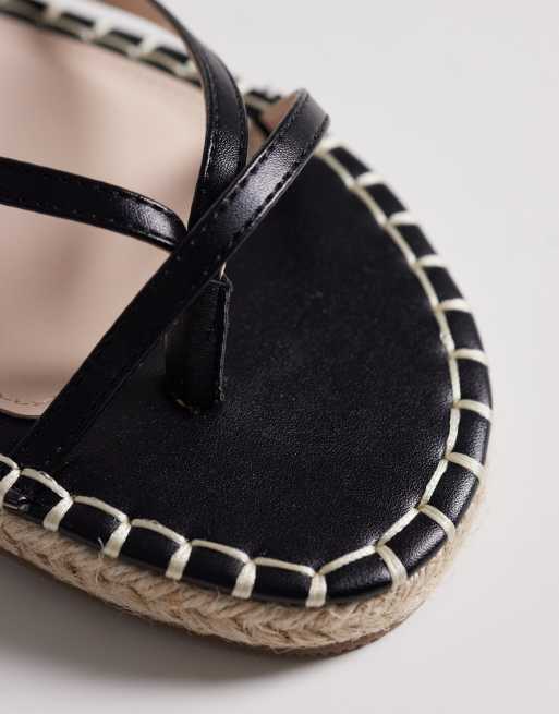 RAID Danita espadrille flat sandals in black, 4 of 4