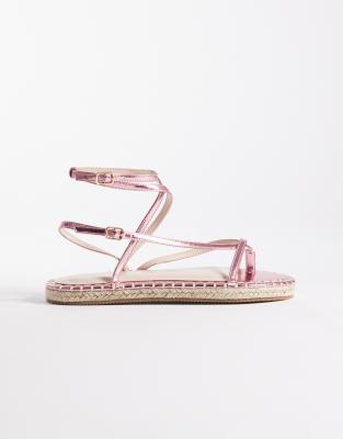 Raid Danita Espadrille Flat Sandals In Pink