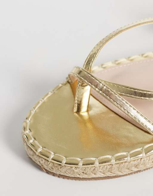 RAID – Danita – Flache Espadrille-Sandalen in Gold, 2 von 4