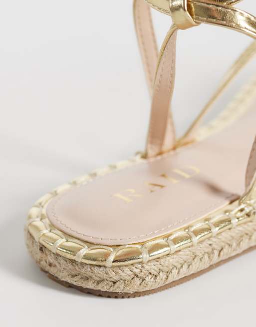 RAID - Danita - Platte espadrillesandalen in goud, 4 van 4