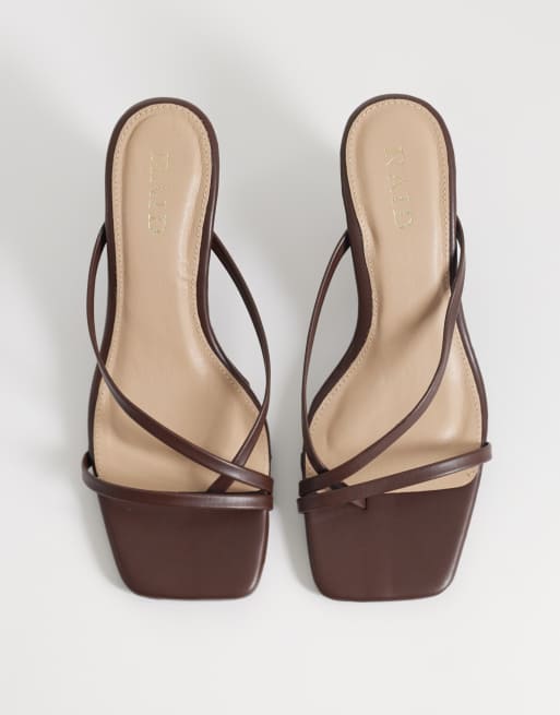 RAID Darby wedge sandals in brown, 3 of 4