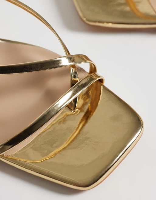 RAID Darby wedge sandals in gold, 3 of 4