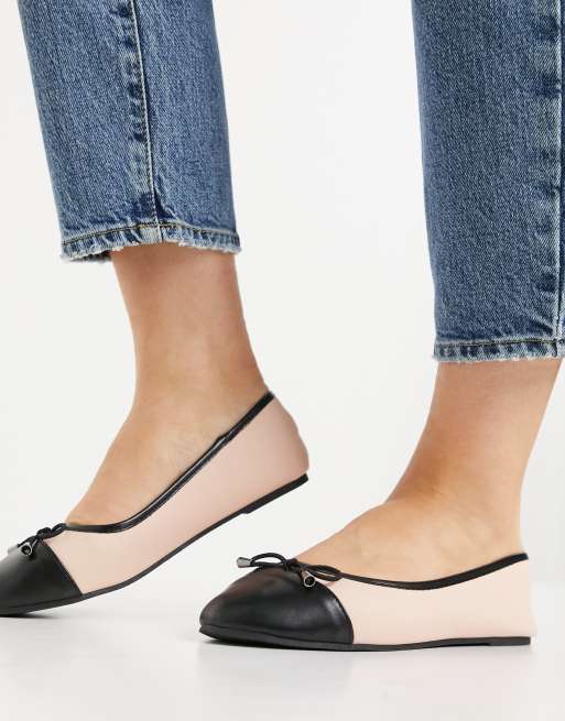 RAID – Dazer – Rosiga ballerinaskor med kontrastfärgad tå, endast hos ASOS