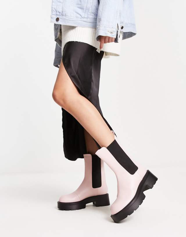 RAID Delphine chunky ankle boots in pale pink