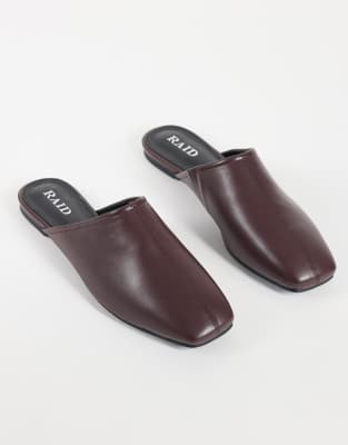 Raid Delta Slip On Mules In Brown