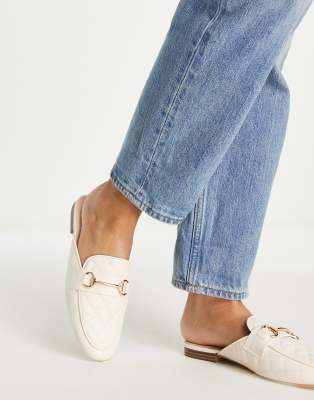 Dency backless loafer in cream-White