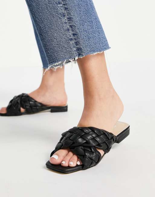 RAID Destiny braided slide sandals in black ASOS