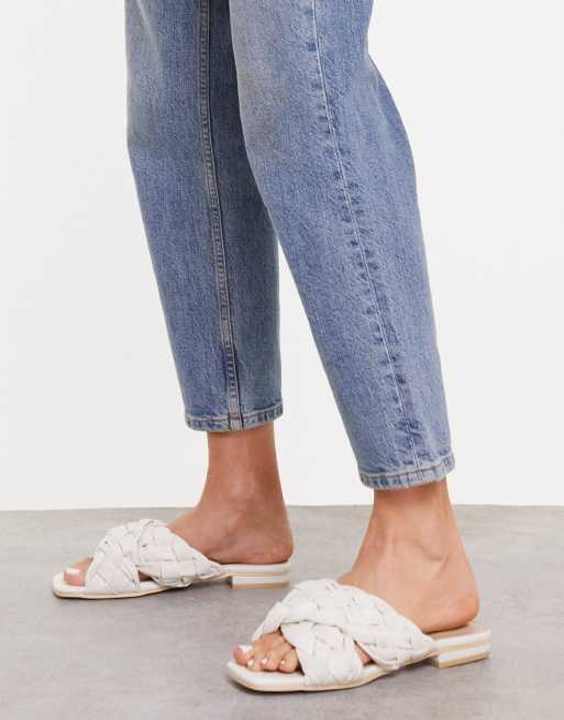 Raid - Destiny - Sandali stile sliders intrecciati, colore bianco