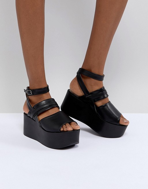RAID Devona Black Flatform Chunky Sandals | ASOS