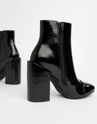 bottines noires vernies à talons