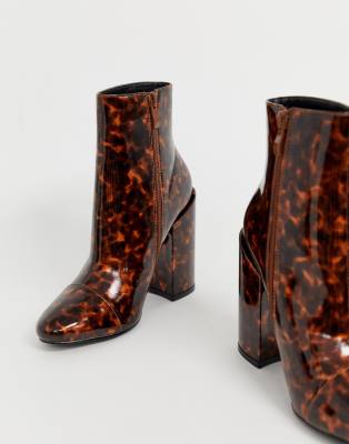 raid dolley red patent heeled ankle boots