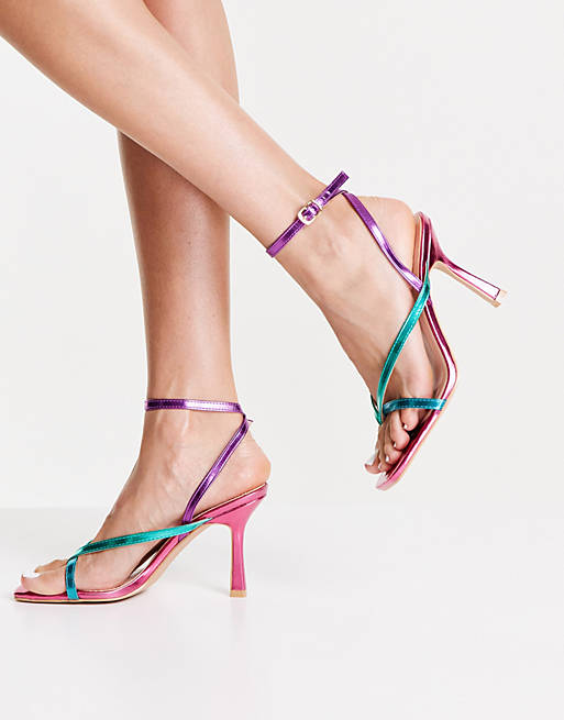 RAID Dorneah strappy sandals in rainbow metallic