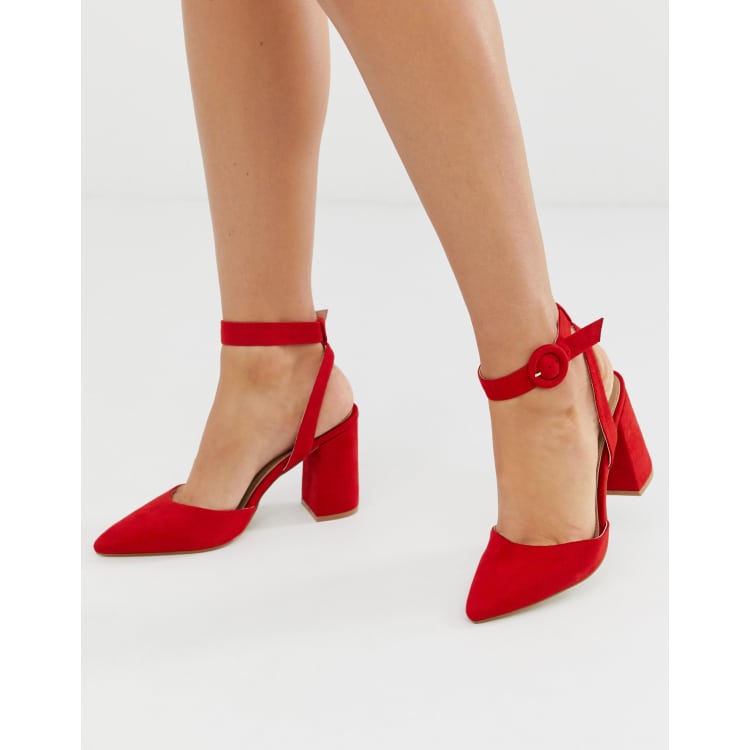 RAID Edris red heeled shoes ASOS