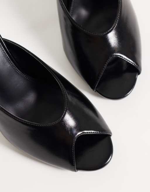 RAID Elana Peeptoe-Mules mit Absatz in Schwarz, 3 von 4