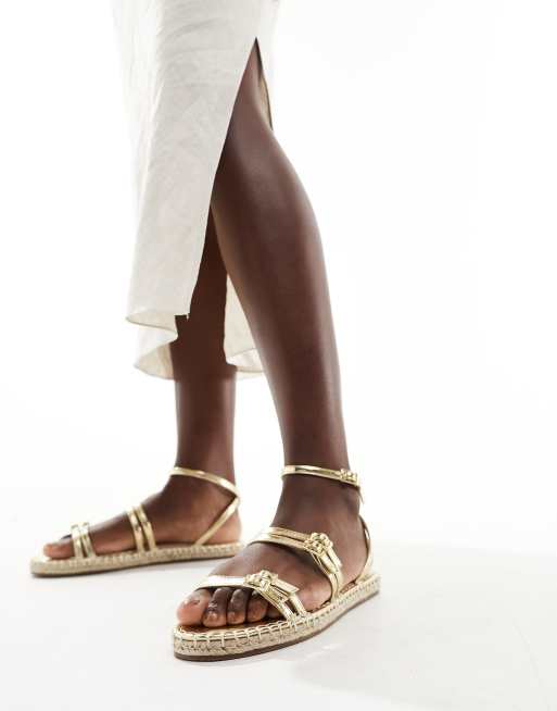 RAID - Elodiya - Platte espadrille sandalen in goud