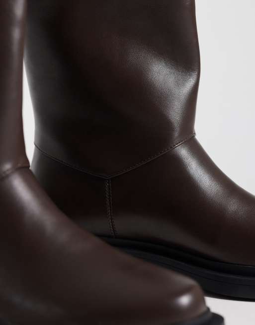 RAID Ember pull on flat ankle boots in brown, 3 of 4