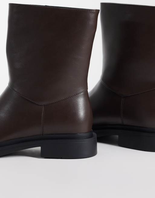 RAID Ember pull on flat ankle boots in brown, 4 of 4