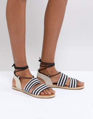 RAID Emory Striped Flat Sandals | ASOS