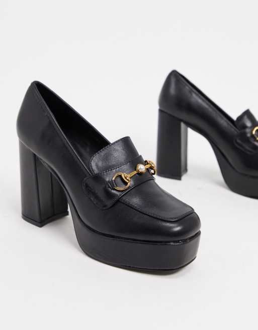 Block heel 2025 loafer shoes