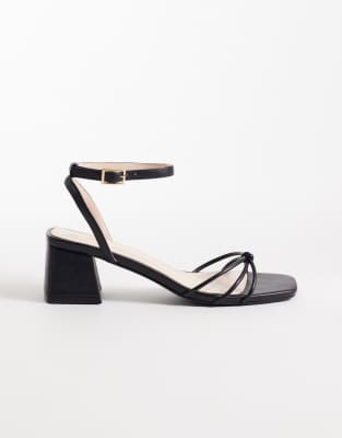 Raid Evalina Low Block Heeled Sandals In Black