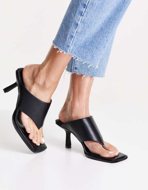 RAID Evia toe post mules in black | ASOS