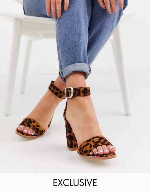 RAID Exclusive Fleur leopard heeled sandals | ASOS