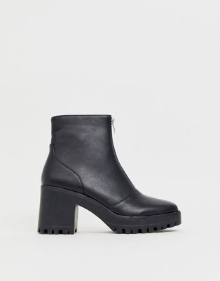chunky square toe boots