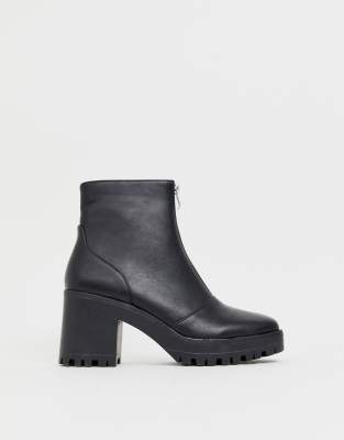 chunky square toe boots