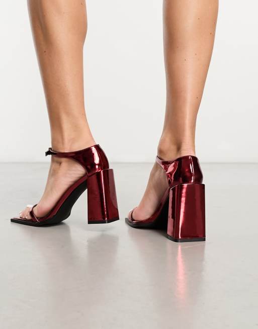 Wine red block sales heels