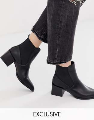 black chelsea boots block heel