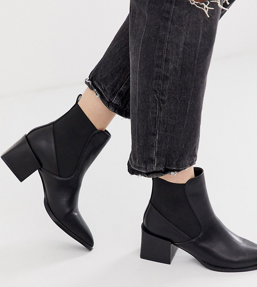 RAID Exclusive Lucinda black chelsea boots with block heel