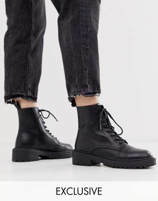 asos black flat boots