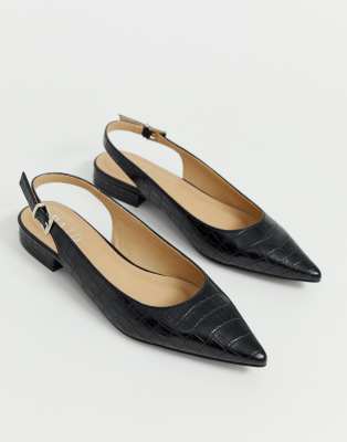 black flat slingback shoes