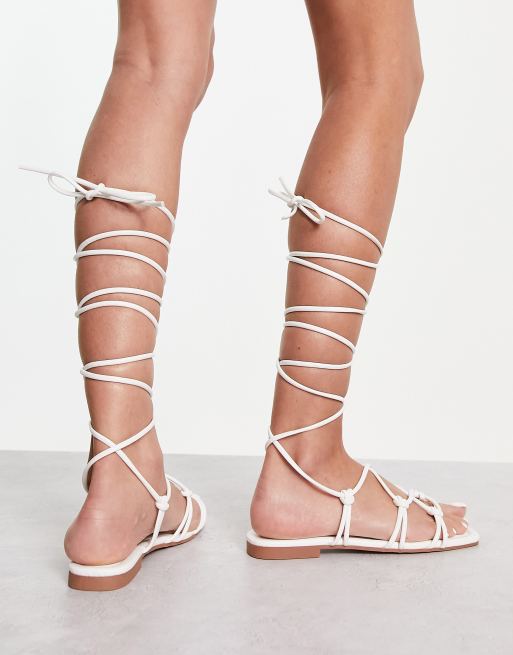 White store tie sandals